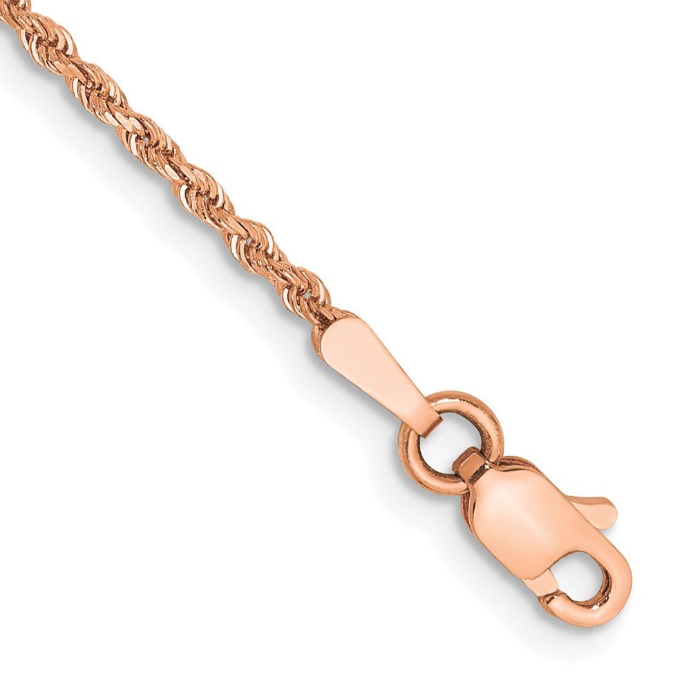 14k Rose Gold 1.5 mm Diamond-cut Rope Chain