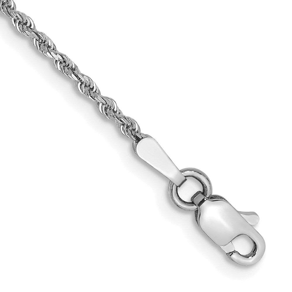 Chaîne corde en or blanc 14 carats de 1,5 mm, à facettes diamantées