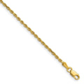 Gold rope chain in polished 14k yellow gold with a diamond-cut texture and lobster clasp, 14k 1.75 mm Diamond-cut Rope.