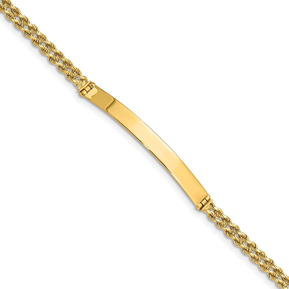 Bracelet gourmette à deux brins en or 14 carats