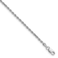 Rope chain in 14k White Gold with a polished, diamond-cut finish and lobster clasp.