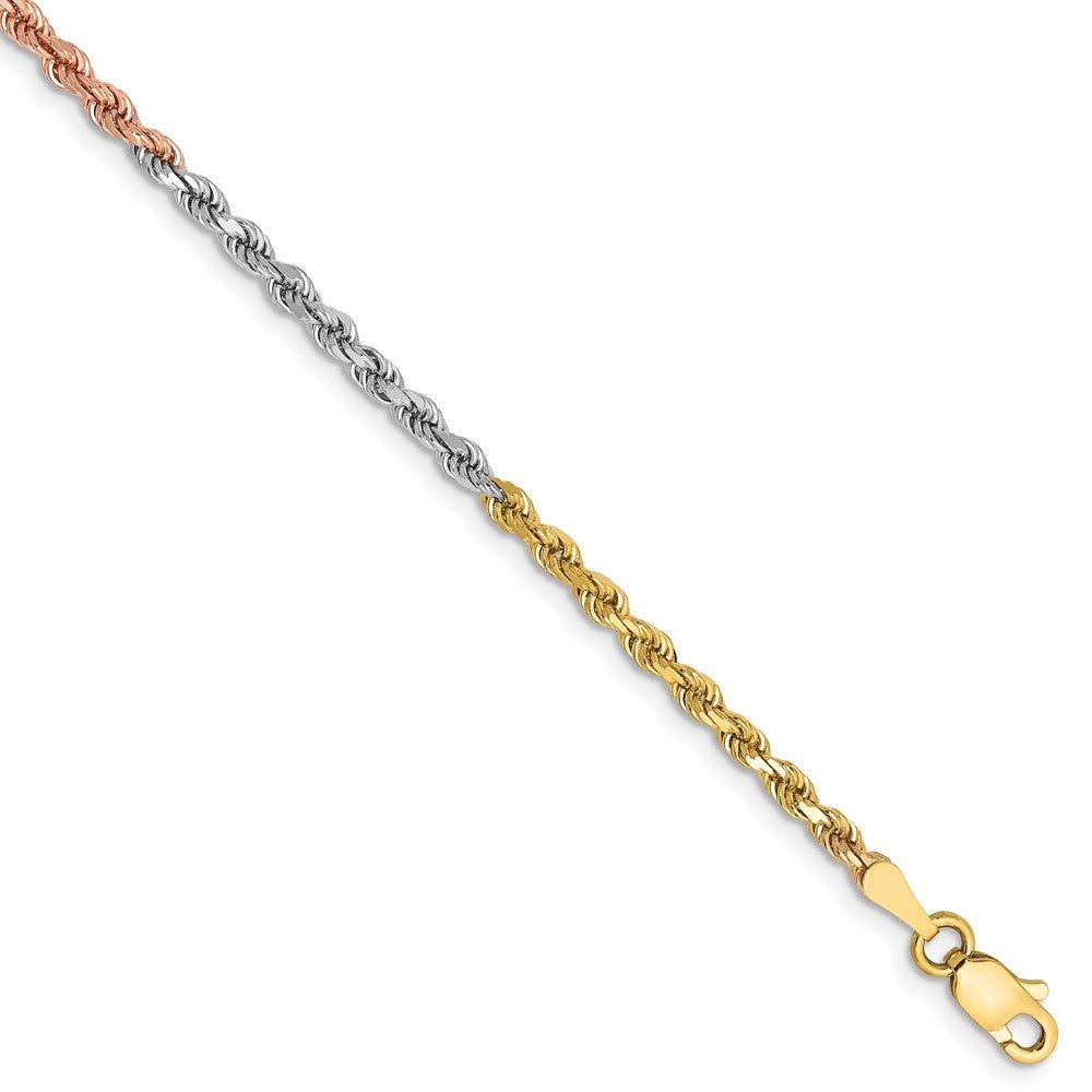 Chaîne forçat tricolore 14k taille diamant 2,5 mm