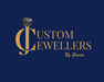 Logo of Custom Jewellers by Gianni on a blue background