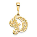 Pendentif lettre initiale en filigrane or 10 ct