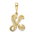 Pendentif K initial de 10 carats