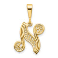 Pendentif initiale N en or 10 carats