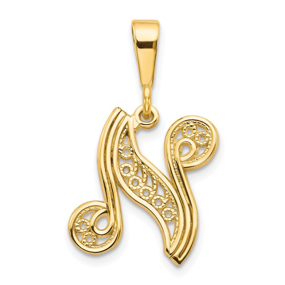 Pendentif initiale N en or 10 carats
