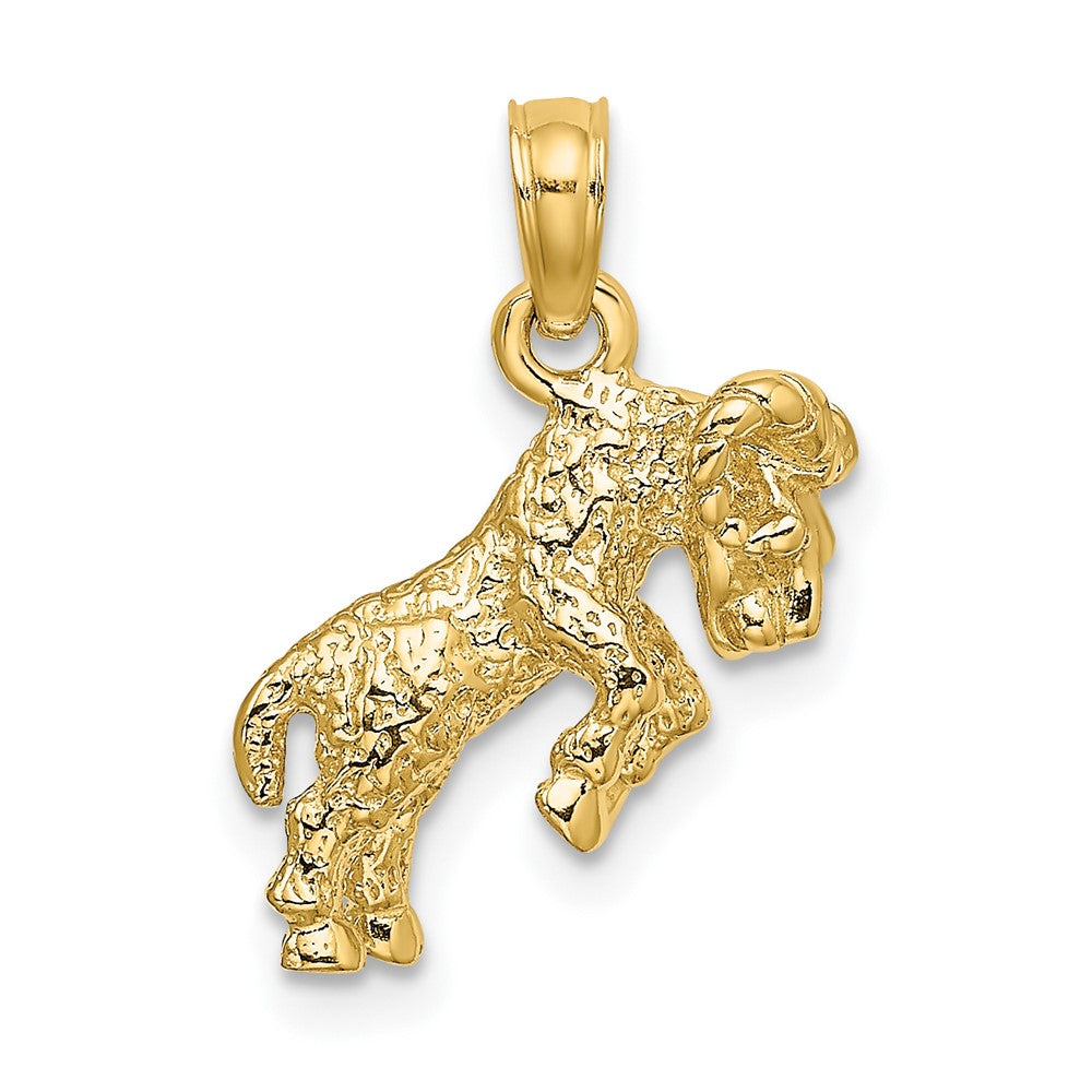 Pendentif zodiacal Bélier en 3D en or 10 carats