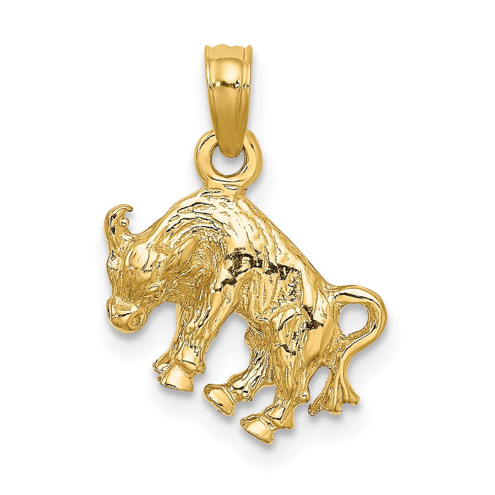 Pendentif zodiaque Taureau 3D en or 10k