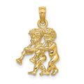 Pendentif du zodiaque Gémeaux 3D en or 10 carats