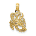 Pendentif 3D du signe astrologique du Scorpion en or 10 carats