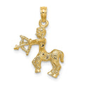 Pendentif zodiaque Sagittaire 3D en or 10k