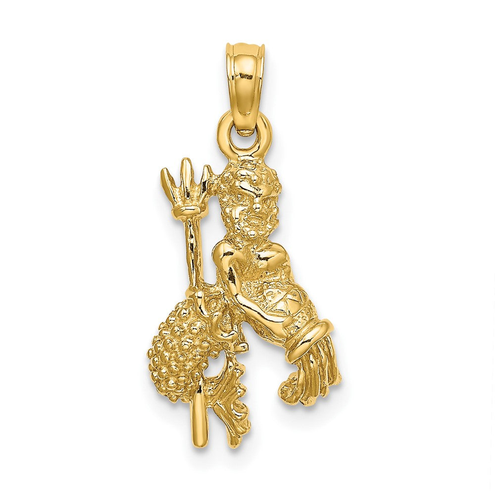 Pendentif 3D du signe du zodiaque Verseau en or 10 carats