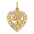 Charm initiale B en or jaune 10 carats