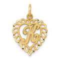 Breloque initiale lettre K en or 10 carats