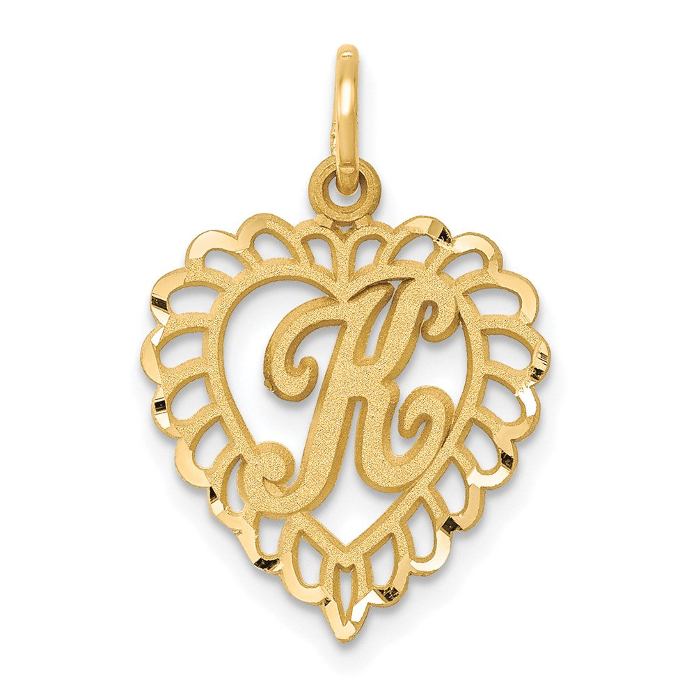 Breloque initiale lettre K en or 10 carats