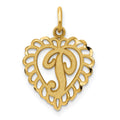 Breloque initiale P en or 10 carats