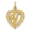 Charm initiale V en or 10k