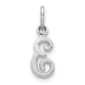 Charm lettre E en or blanc 10 carats