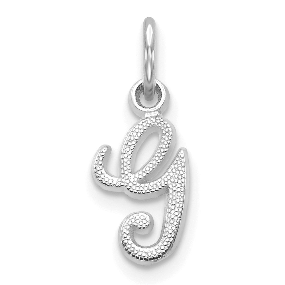 10k White Gold Initial G Charm