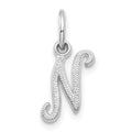 Pendentif initiale N en or blanc 10k