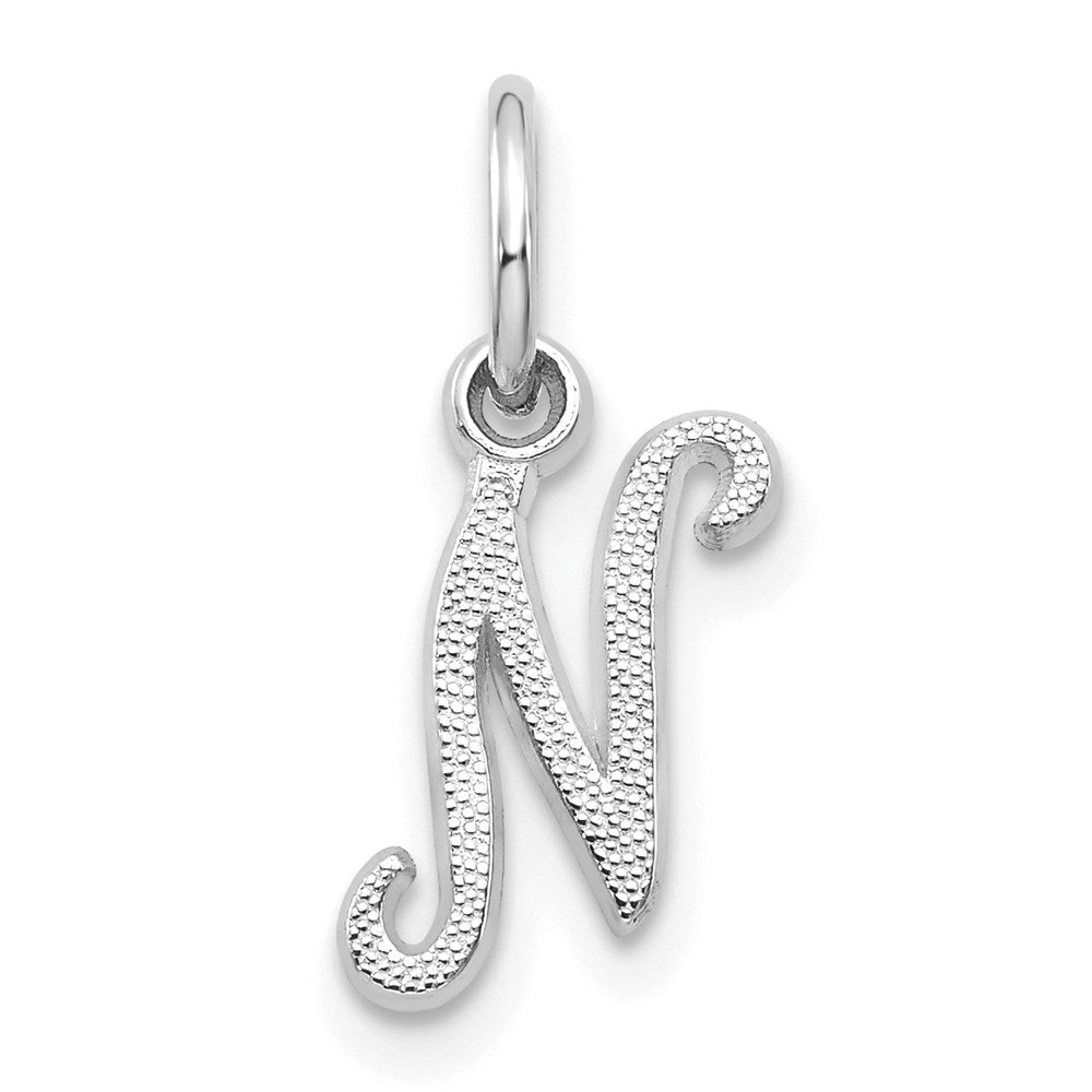 Pendentif initiale N en or blanc 10k