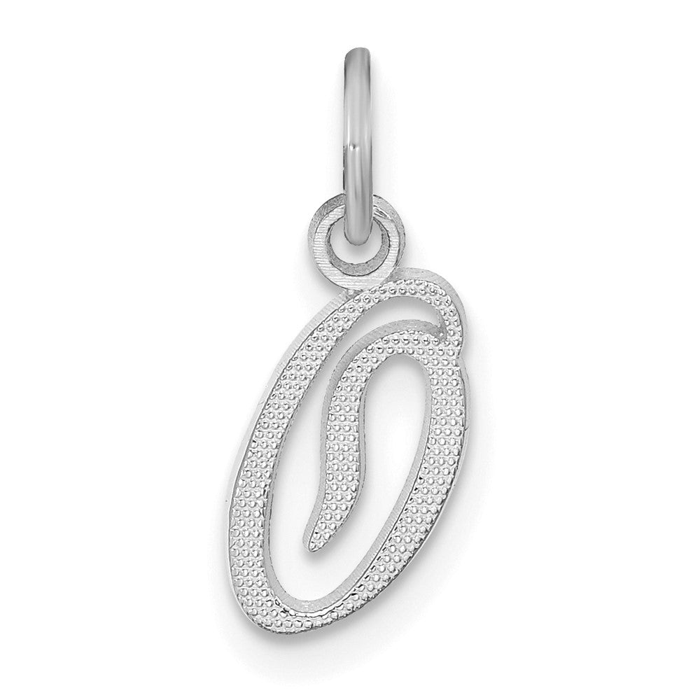 Breloque initiale O en or blanc 10k