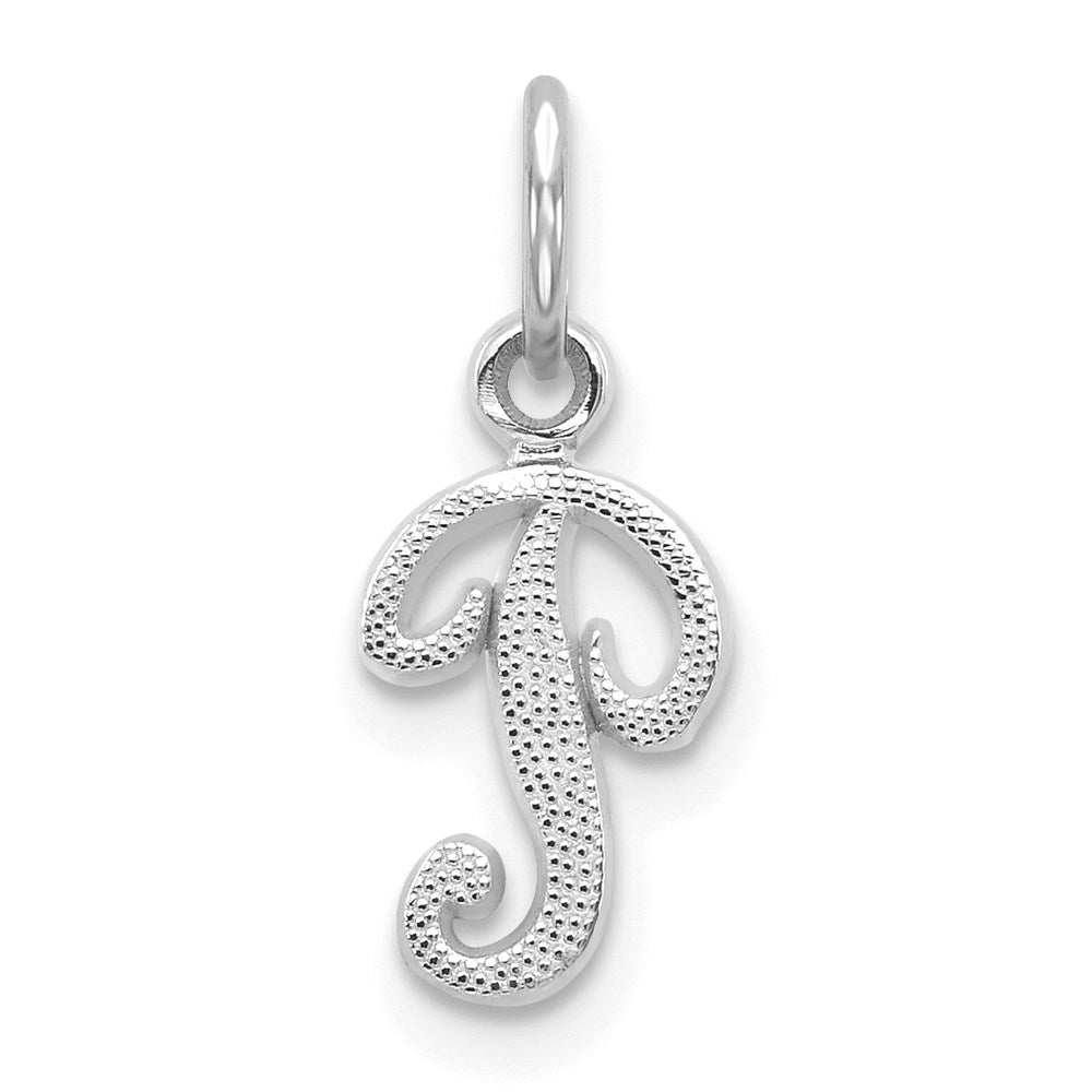 Pendentif lettre initiale en or blanc 10 carats