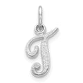 Pendentif initiale T en or blanc 10 carats