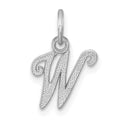 Pendentif lettre W en or blanc 10k