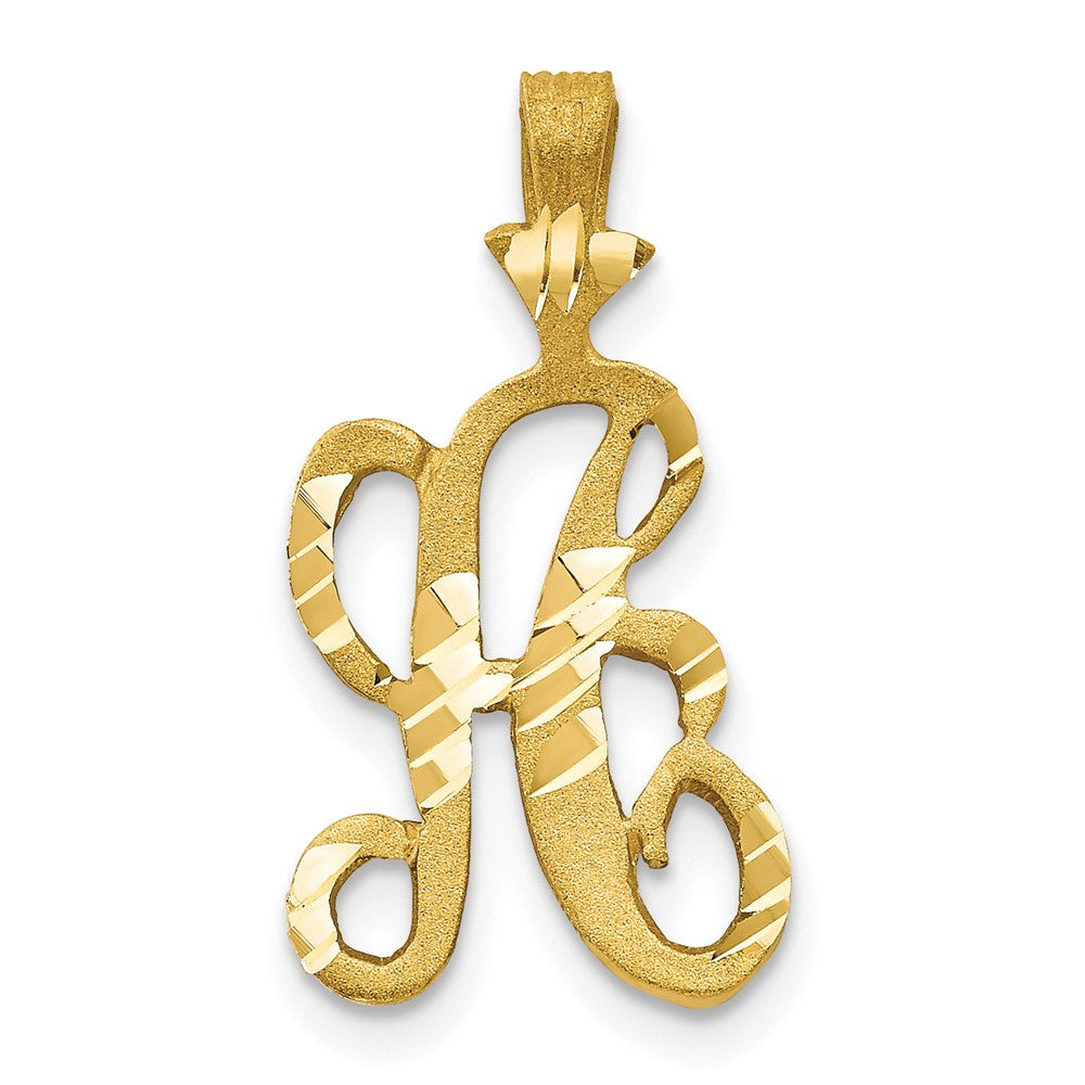 Breloque initiale A taille diamant en or 10 ct