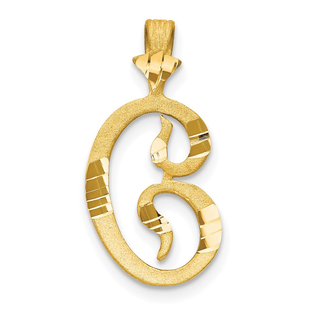 Breloque initiale C taille diamant en or 10k
