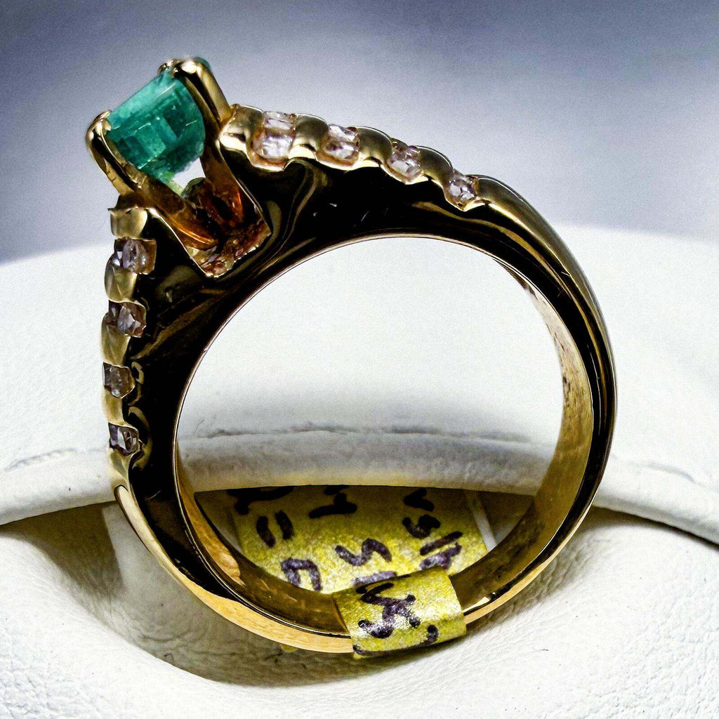 14K Yellow Gold Emerald and Diamond Dress Ring | Custom Jewellers by Gianni