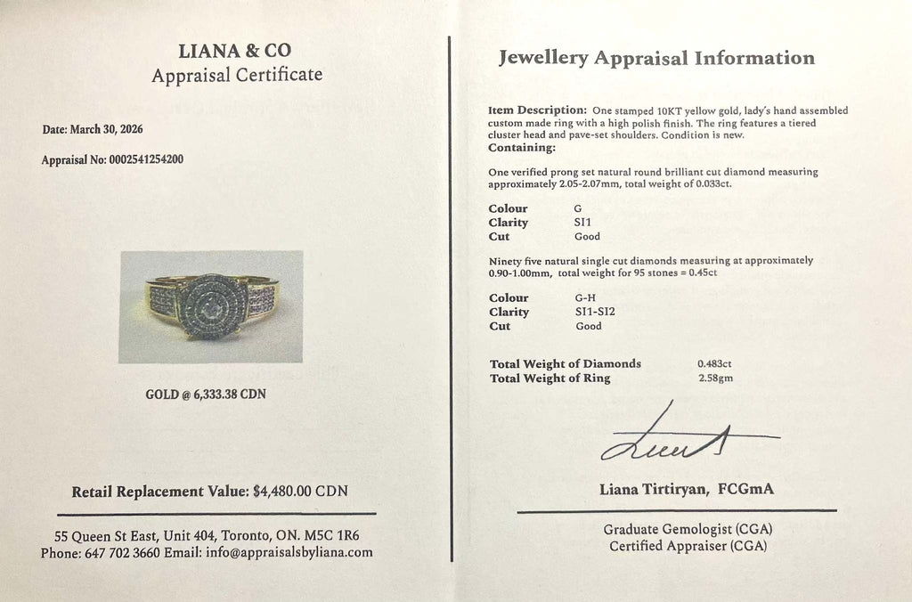 Hand Assembled Diamond Custom Cluster Ring