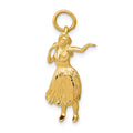 Breloque danseuse de hula 3D en or 14 carats