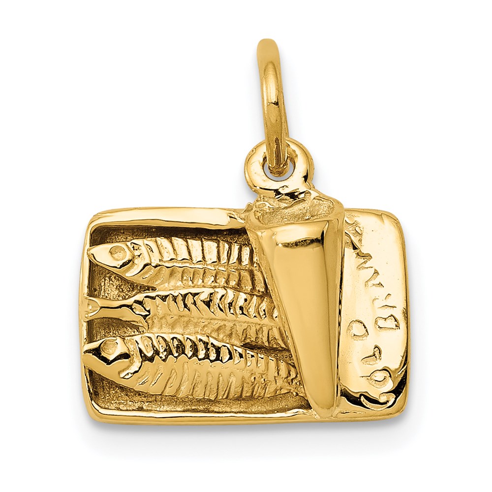 14k 3D Sardine Can Charm