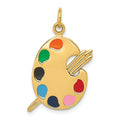 Breloque palette d'artiste en émail 14 carats