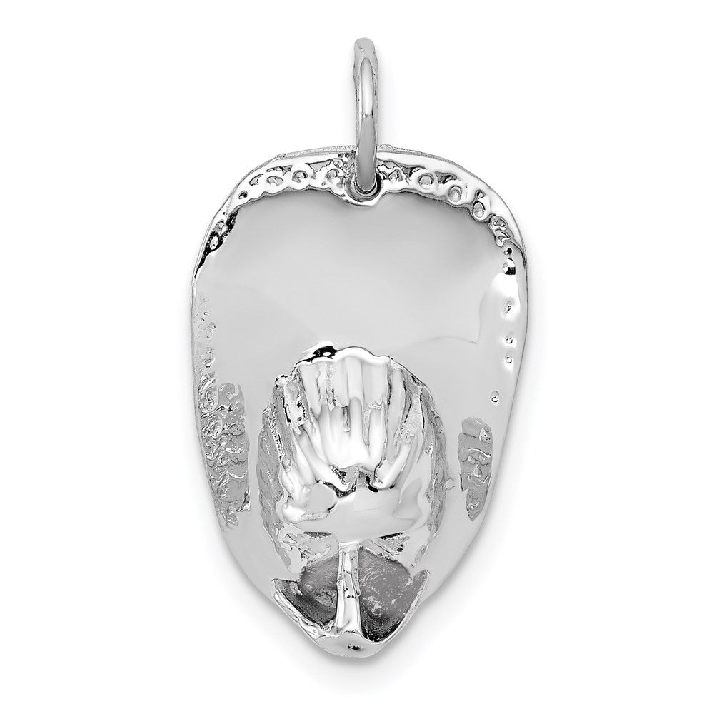 14k White Gold 3D Large Fireman's Hat Charm