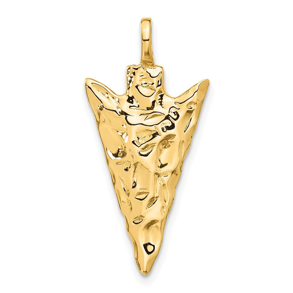 Breloque pointe de flèche 3D en or 14 carats