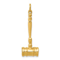 Breloque marteau de juge 3D en or 14 carats