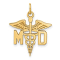Grande breloque Caducée M.D. en 14k