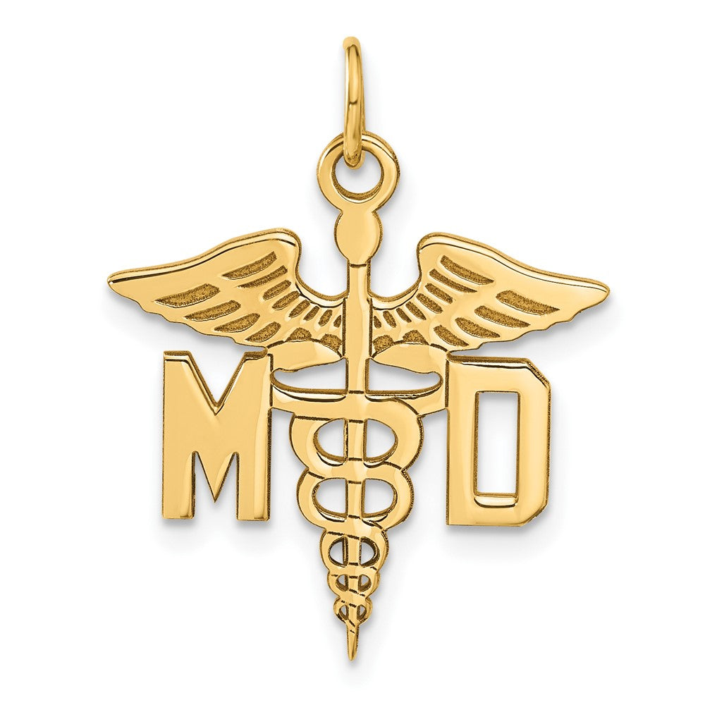 Grande breloque Caducée M.D. en 14k