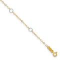 Bracelet de cheville circulaire bicolore 14k, 9 po avec rallonge de 1 po