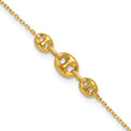 Bracelet de cheville en maille fantaisie polie 14k, 9 po avec rallonge de 1 po