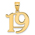 10k Polished Number 19 Pendant