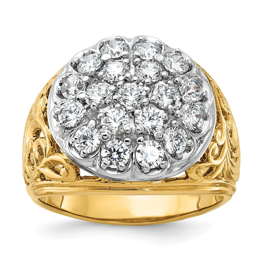 Bague Kentucky pour homme en or deux tons 14 carats, diamants polis de 2 carats au total