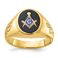 Monture de bague maçonnique pour homme en or 14 carats, modèle Master de la Blue Lodge à rainures
