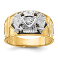 Monture de bague maçonnique pour homme, 32e degré du Rite écossais, texturée, en or deux tons 14 carats