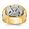 Monture de bague maçonnique pour homme en or deux tons 14k, rite écossais 32e degré, texturée