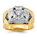 Monture de bague maçonnique pour homme en or deux tons 14k, rite écossais 32e degré, texturée